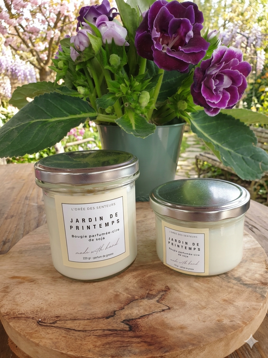 Jardin de printemps - bougie parfumée à la cire de soja