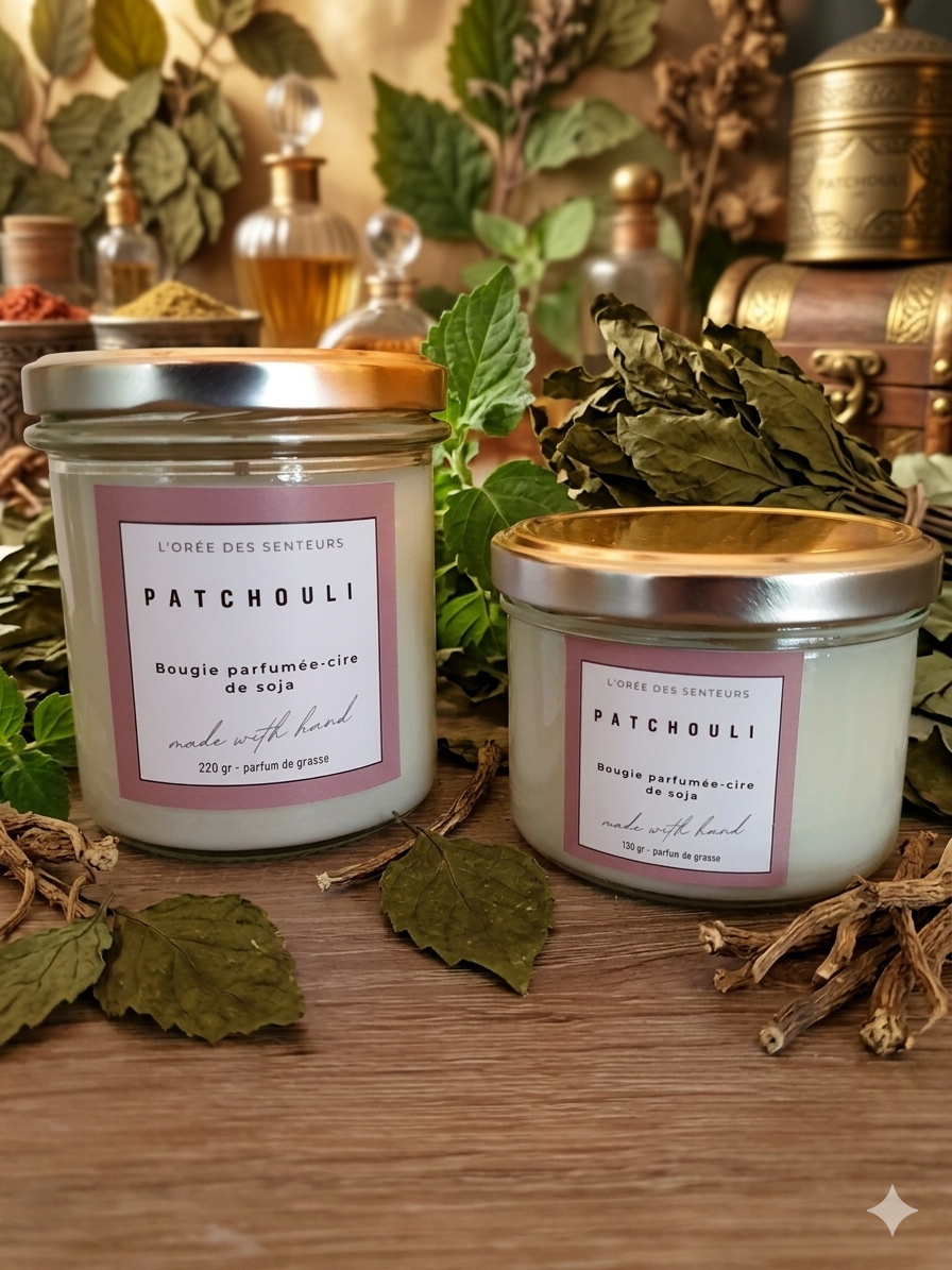 Patchouli - bougie parfumée à la cire de soja