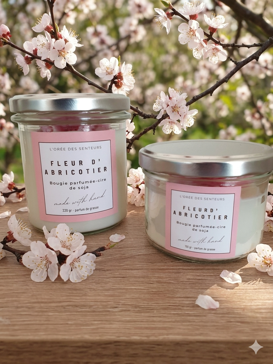 Fleur d'abricotier - bougie parfumée à la cire de soja