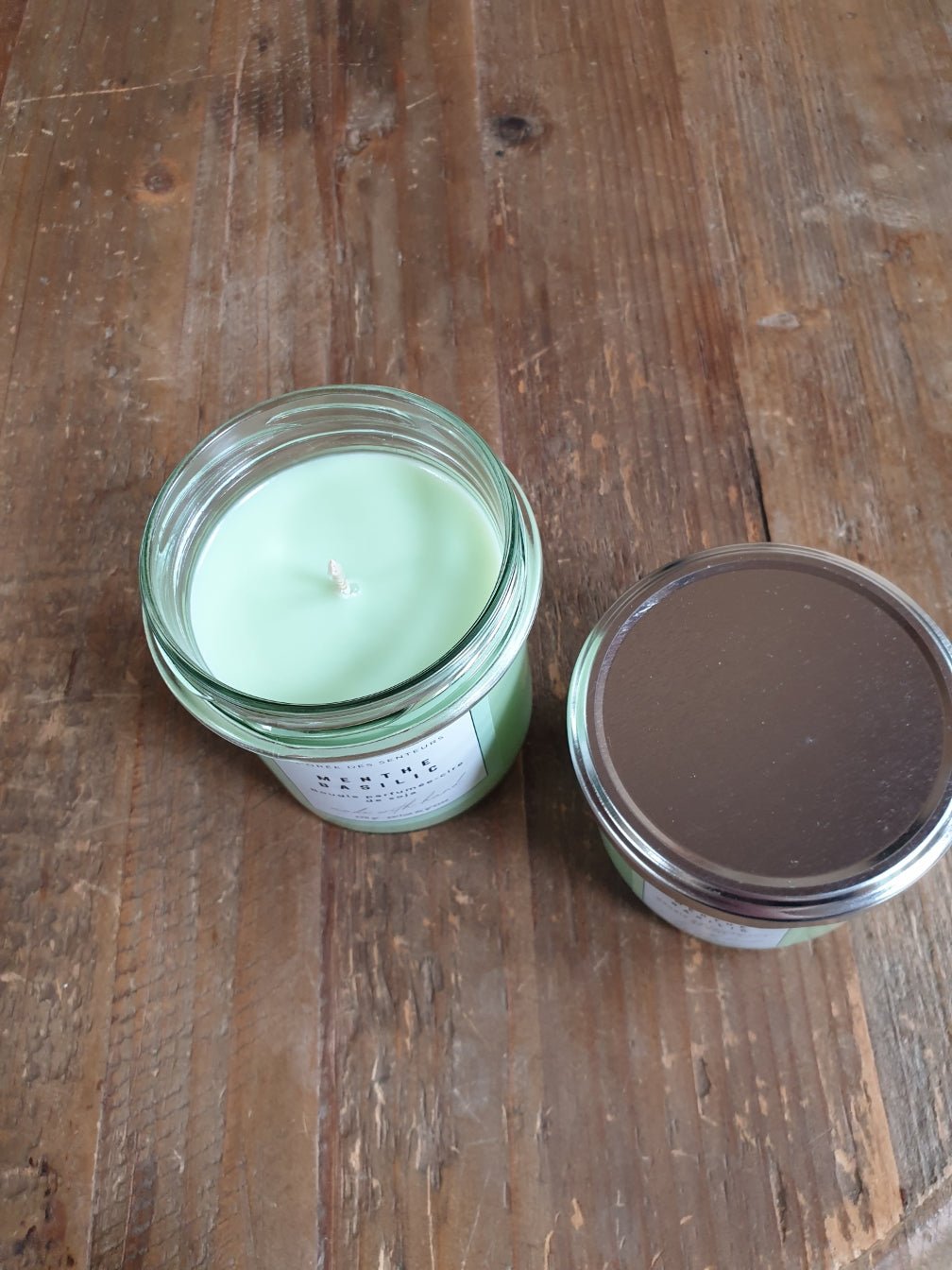 Menthe basilic - bougie parfumée à la cire de soja - L'orée des senteurs
