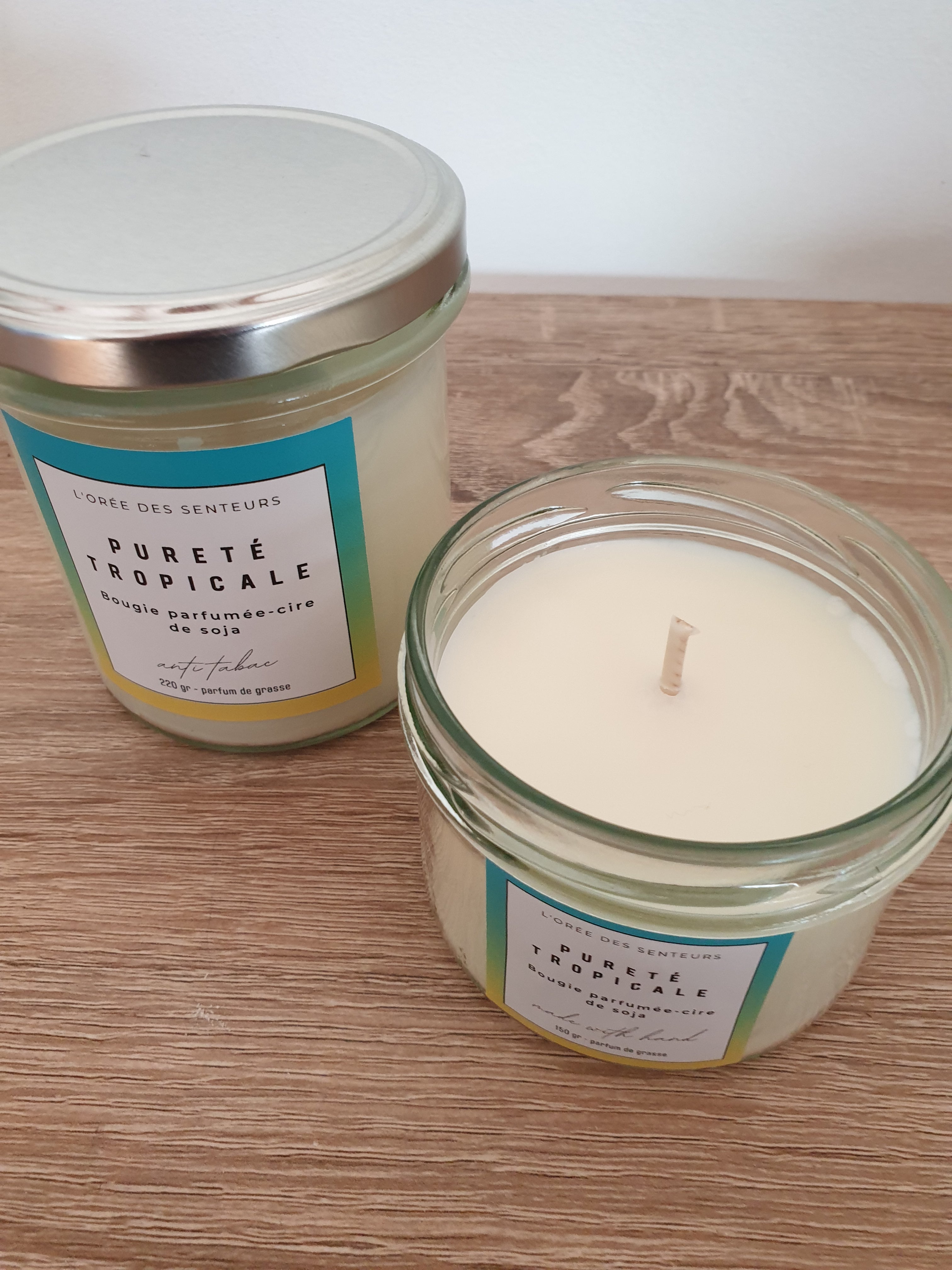 Pureté tropicale - bougie parfumée à la cire de soja