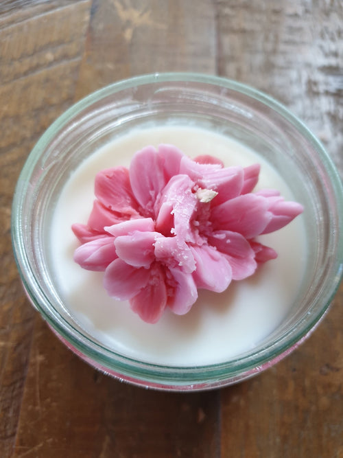Fleur d'abricotier "imparfaite"- bougie parfumée à la cire de soja - L'orée des senteurs