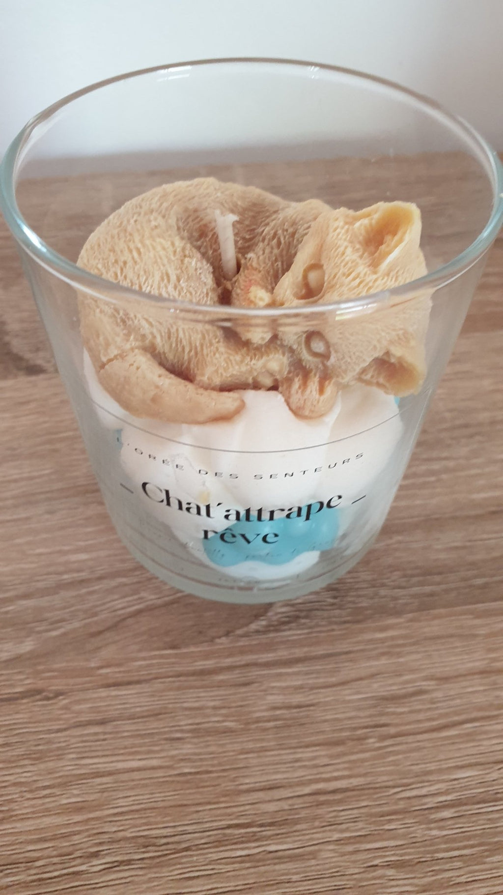 Chat'attrape rêve - bougie chantilly parfumée - L'orée des senteurs