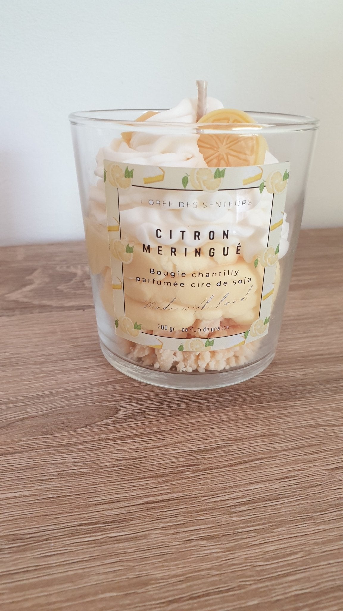 Citron meringuée - Bougie chantilly parfumée - L'orée des senteurs