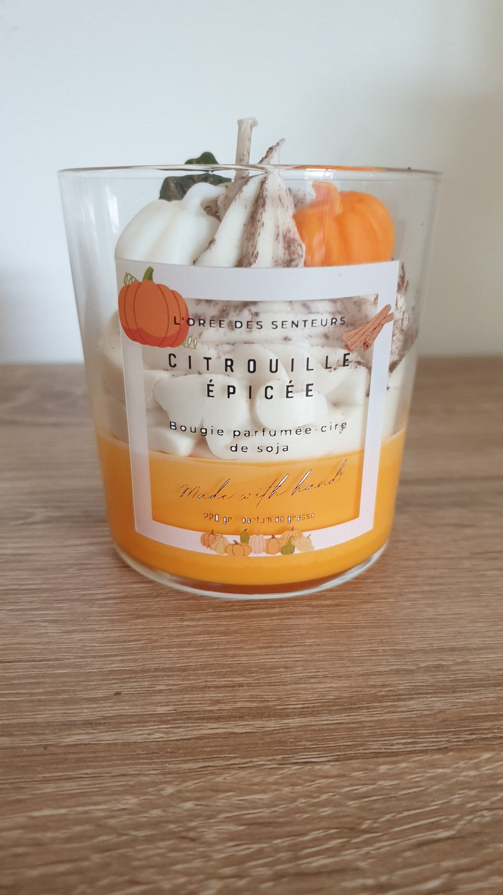 Citrouille épicée (spiced pumpkin) - bougie chantilly parfumée - L'orée des senteurs
