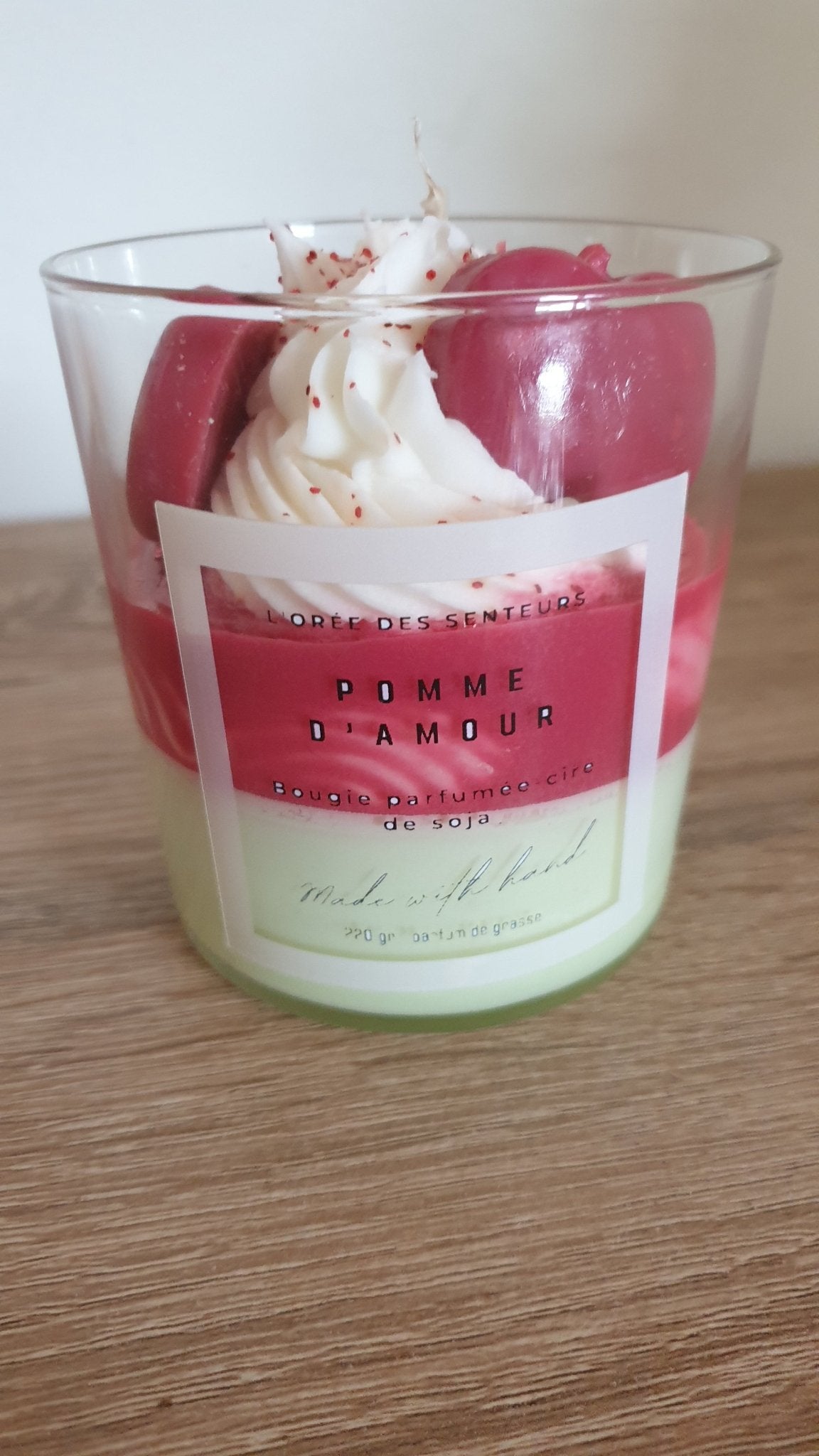 Pomme d'amour - bougie chantilly parfumée - L'orée des senteurs