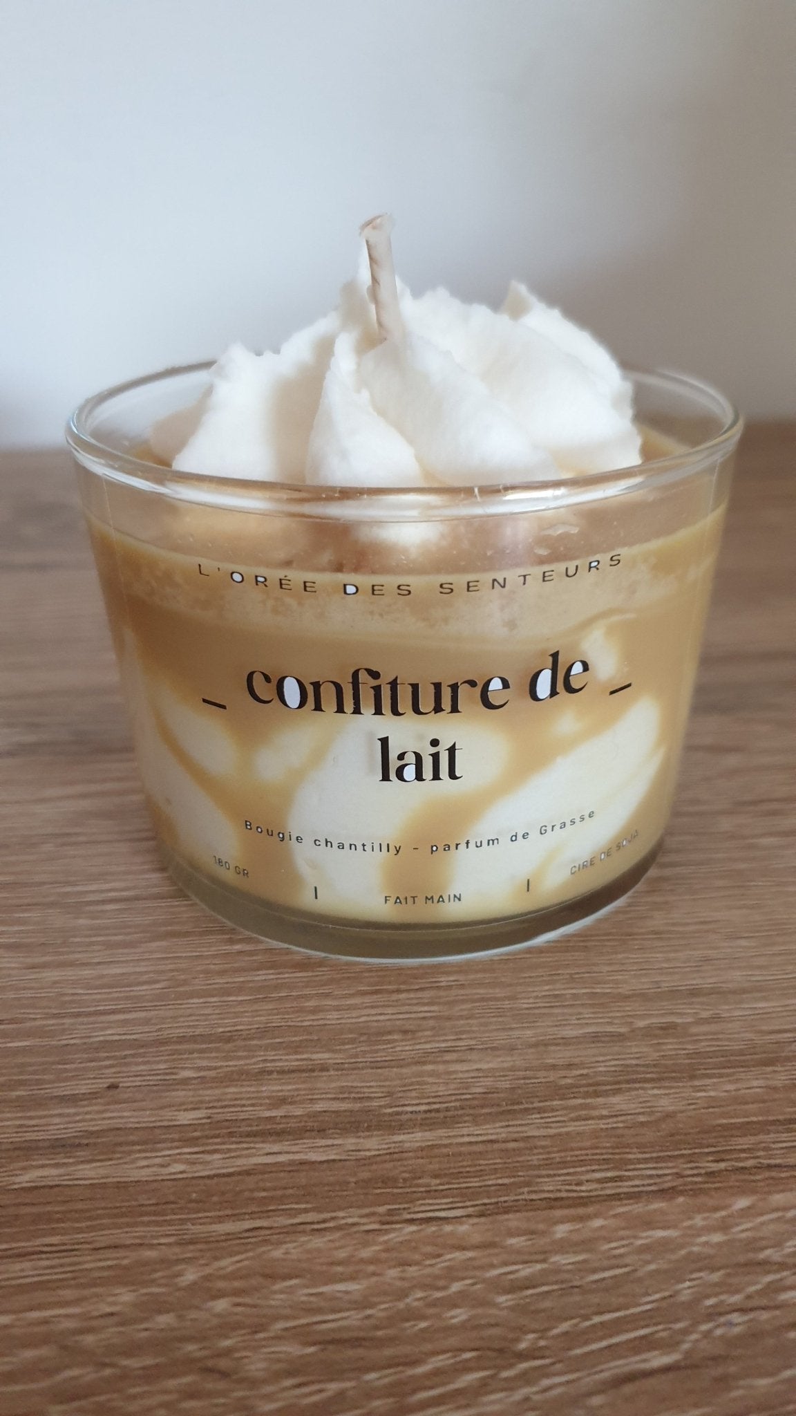 Confiture de lait - bougie chantilly parfumée - L'orée des senteurs