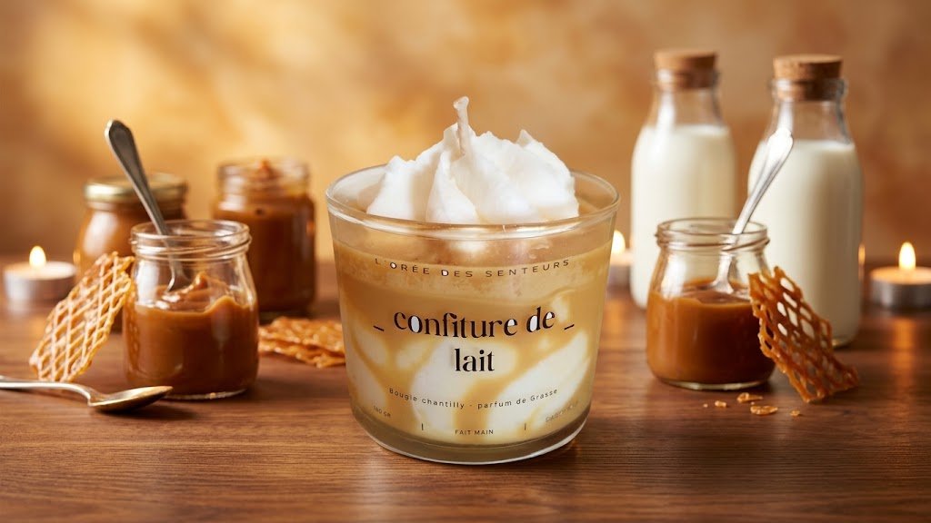 Confiture de lait - bougie chantilly parfumée - L'orée des senteurs