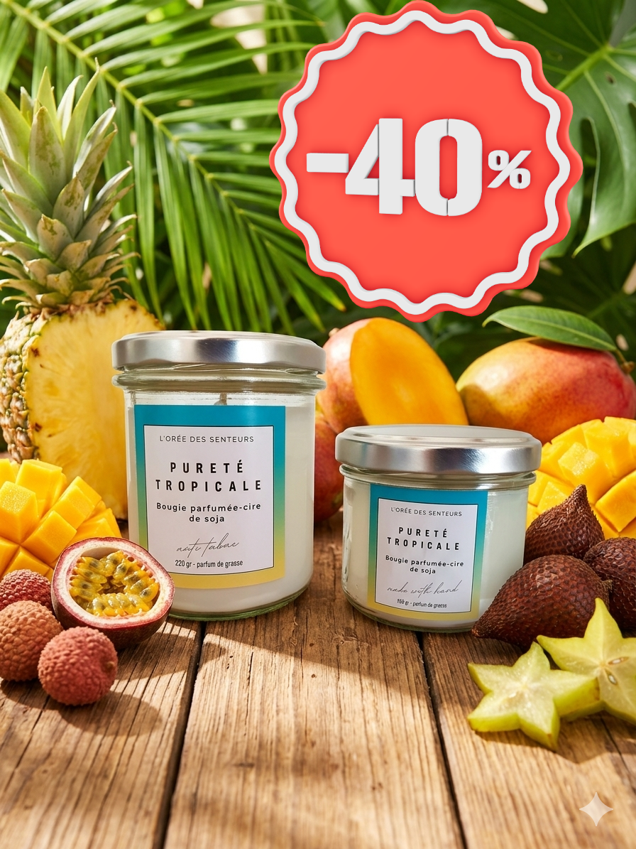 Pureté tropicale - bougie parfumée à la cire de soja - L'orée des senteurs