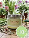Citronnelle géranium - bougie parfumée à la cire de soja - L'orée des senteurs
