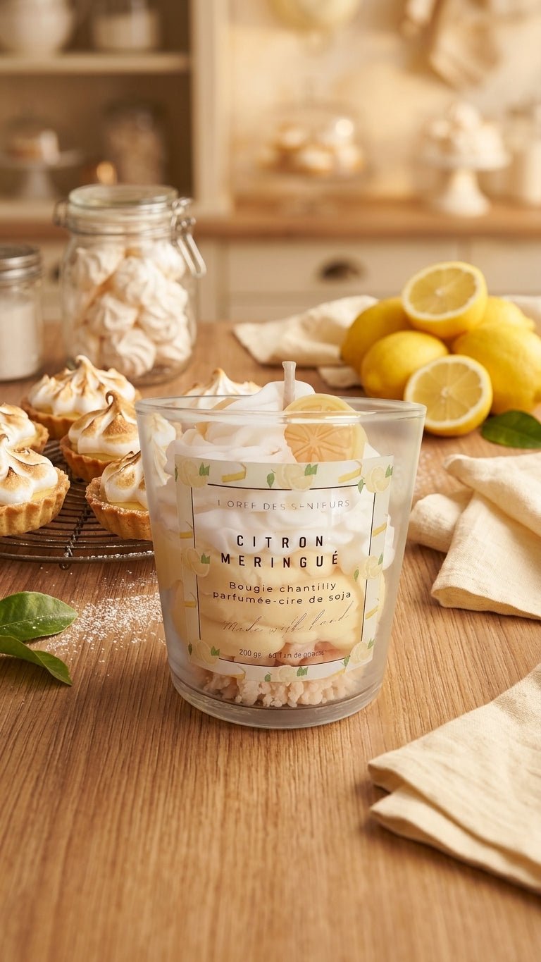 Citron meringuée - Bougie chantilly parfumée - L'orée des senteurs