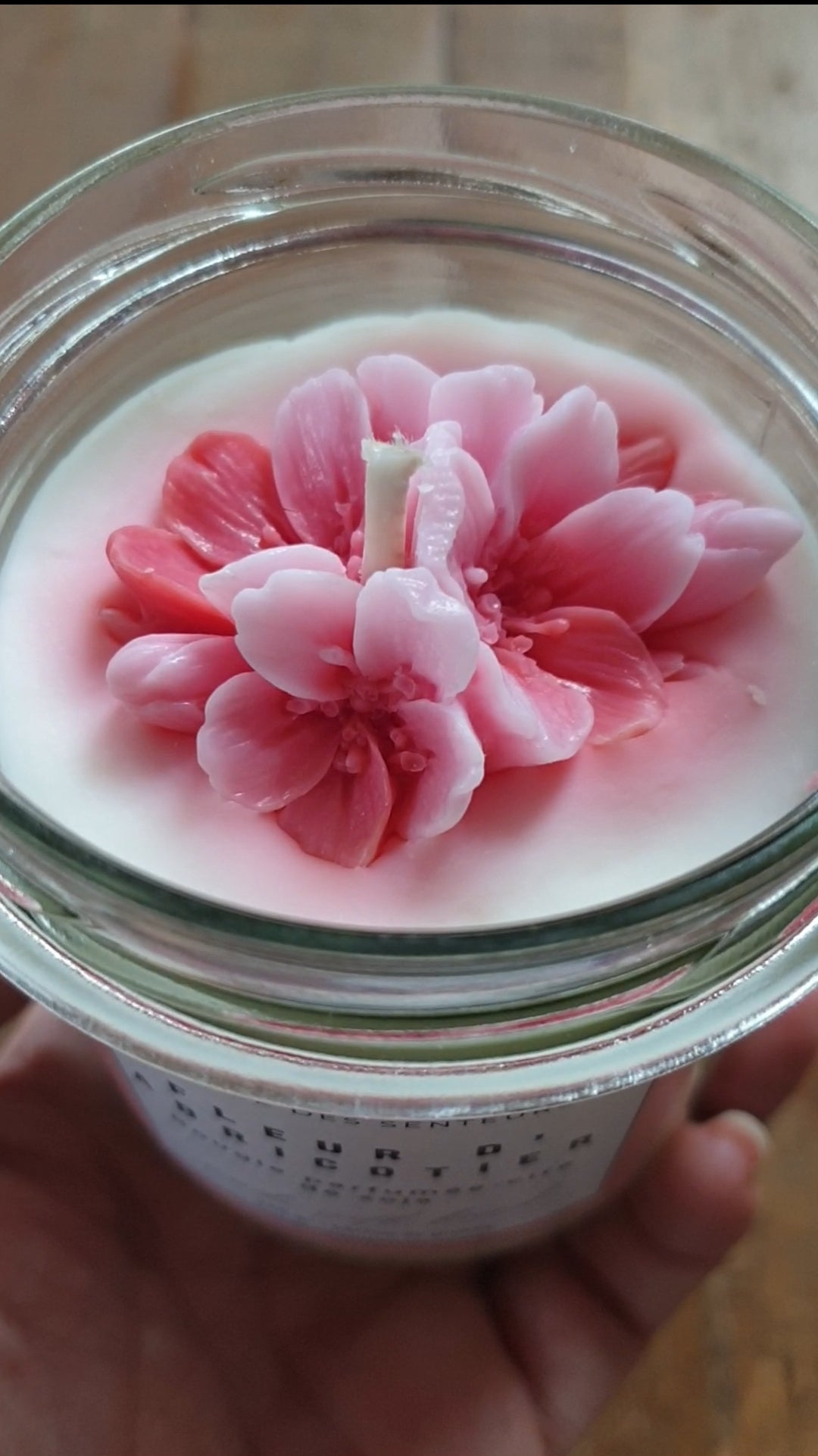 Fleur d'abricotier "imparfaite" 220gr - bougie parfumée à la cire de soja - L'orée des senteurs