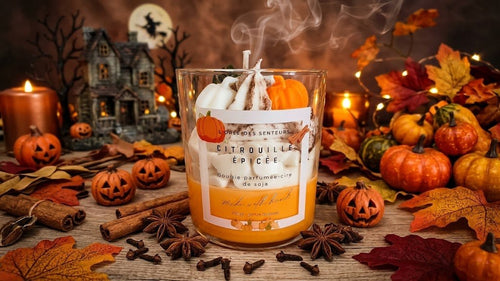 Citrouille épicée (spiced pumpkin) - bougie chantilly parfumée - L'orée des senteurs